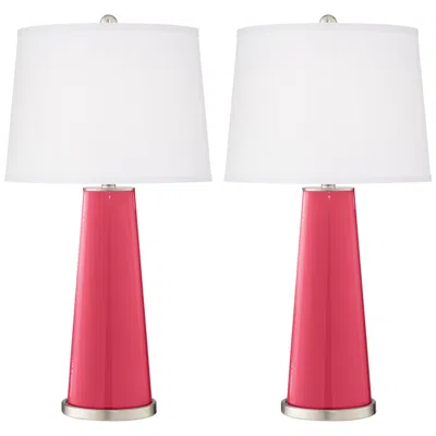 Color Plus Leo 29 1/2" Eros Pink Glass Table Lamps Set Of 2