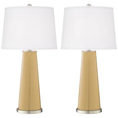Color Plus Leo 29 1/2" High Empire Gold Glass Table Lamp Set Of 2