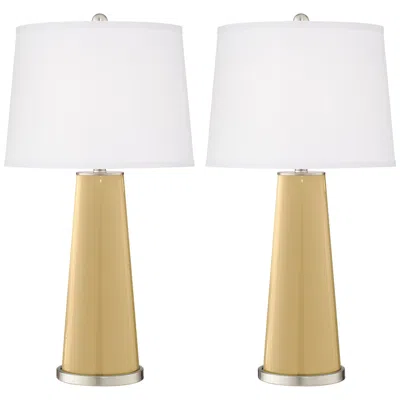 Color Plus Leo 29 1/2" Humble Gold Glass Table Lamps Set Of 2