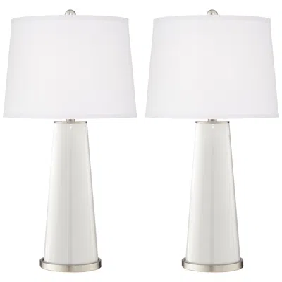Color Plus Leo 29 1/2" Modern Winter White Table Lamps Set Of 2