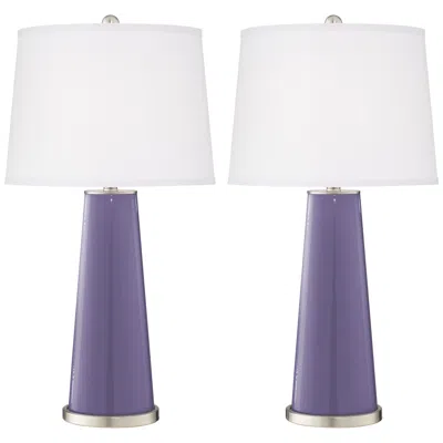 Color Plus Leo 29 1/2" Purple Haze Glass Table Lamps Set Of 2