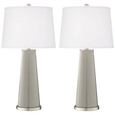 Color Plus Leo 29 1/2" Requisite Gray Glass Table Lamps Set Of 2