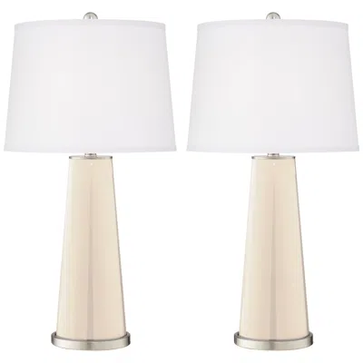 Color Plus Leo 29 1/2" Steamed Milk White Glass Table Lamps Set Of 2