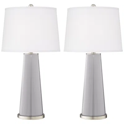 Color Plus Leo 29 1/2" Swanky Gray Glass Table Lamps Set Of 2