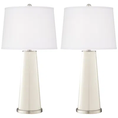 Color Plus Leo 29 1/2" West Highland White Glass Table Lamps Set Of 2
