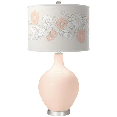 Color Plus Linen Rose Bouquet Ovo Table Lamp