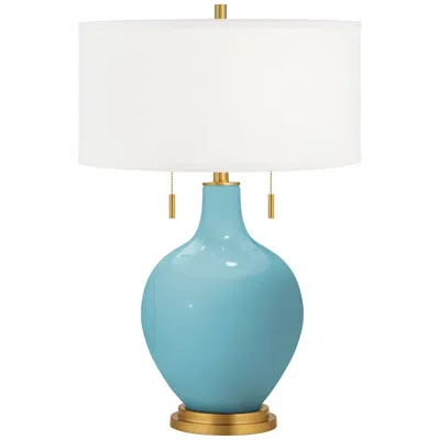 Color Plus Nautilus Toby Brass Accents Table Lamp