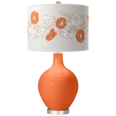 Color Plus Nectarine Rose Bouquet Ovo Table Lamp