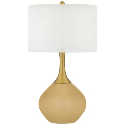Color Plus Nickki Brass 30 1/2" Empire Gold Table Lamp