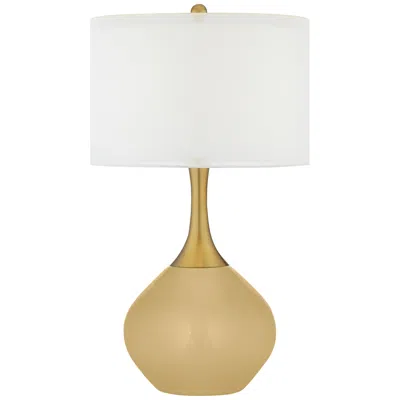 Color Plus Nickki Brass 30 1/2" High Modern Humble Gold Table Lamp