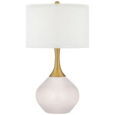 Color Plus Nickki Brass 30 1/2" High Modern Smart White Table Lamp