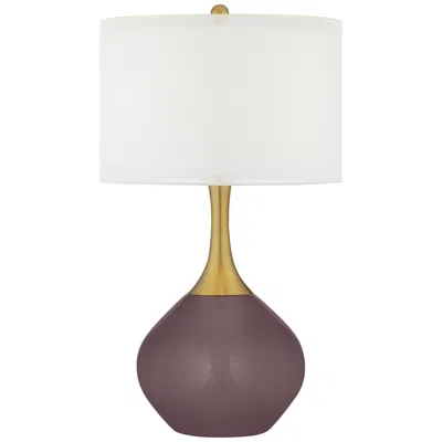Color Plus Nickki Brass 30 1/2" High Poetry Plum Purple Table Lamp
