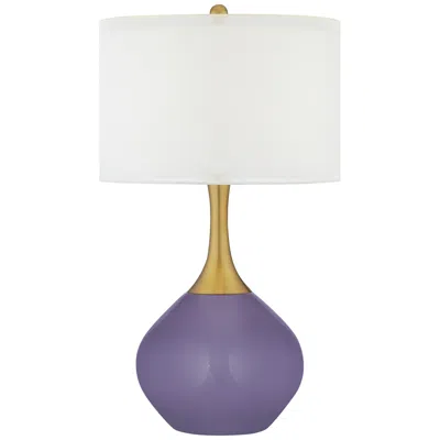 Color Plus Nickki Brass 30 1/2" High Purple Haze Modern Table Lamp