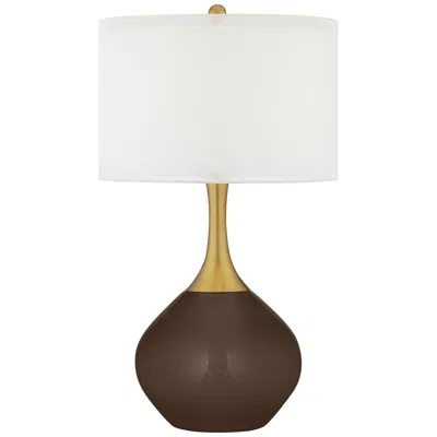 Color Plus Nickki Brass 30 1/2" Modern Carafe Brown Table Lamp