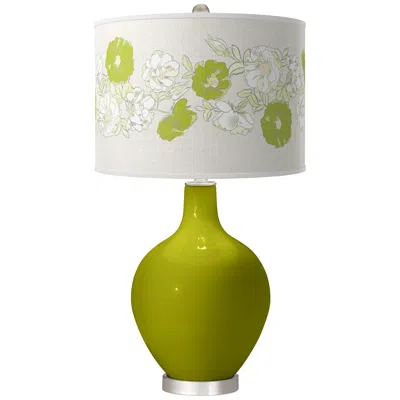 Color Plus Olive Green Rose Bouquet Ovo Table Lamp