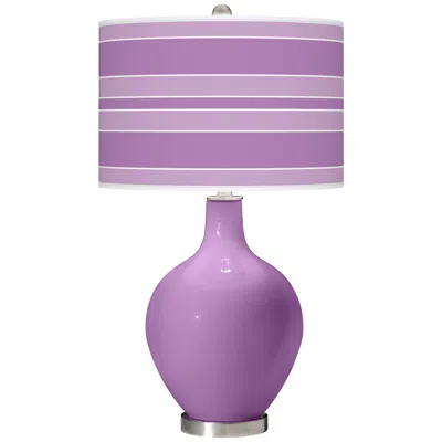 Color Plus Ovo 28 1/2" Bold Stripe African Violet Purple Table Lamp