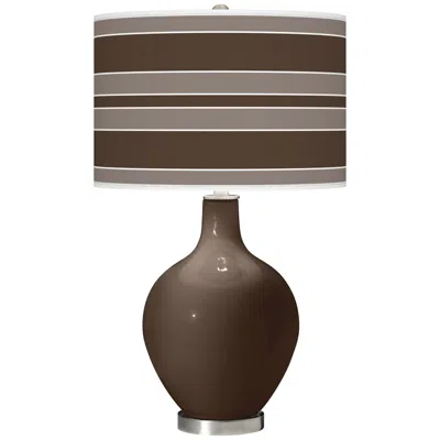 Color Plus Ovo 28 1/2" Bold Stripe Carafe Brown Table Lamp