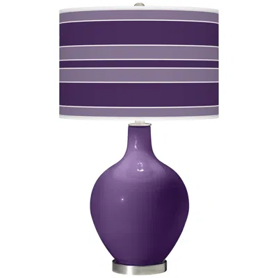 Color Plus Ovo 28 1/2" Bold Stripe Shade Acai Purple Table Lamp