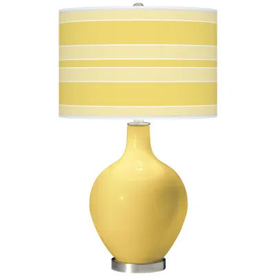 Color Plus Ovo 28 1/2" Bold Stripe Shade Daffodil Yellow Table Lamp