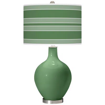 Color Plus Ovo 28 1/2" Bold Stripe Shade Garden Grove Green Table Lamp
