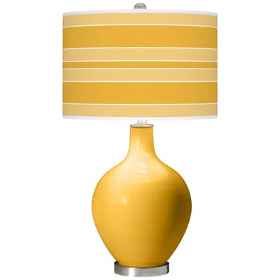 Color Plus Ovo 28 1/2" Bold Stripe Shade Goldenrod Yellow Table Lamp