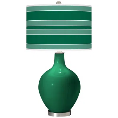 Color Plus Ovo 28 1/2" Bold Stripe Shade Greens Table Lamp