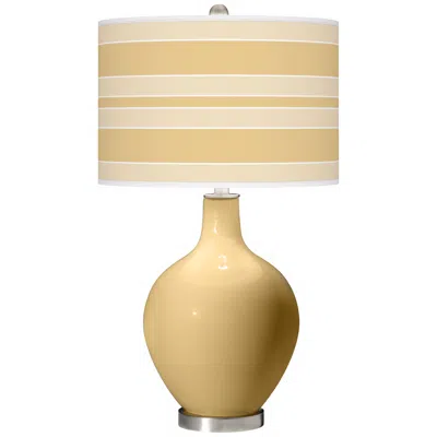 Color Plus Ovo 28 1/2" Bold Stripe Shade Humble Gold Table Lamp