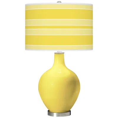 Color Plus Ovo 28 1/2" Bold Stripe Shade Lemon Twist Yellow Table Lamp