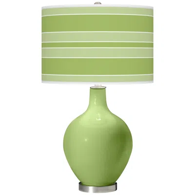 Color Plus Ovo 28 1/2" Bold Stripe Shade Lime Rickey Green Table Lamp