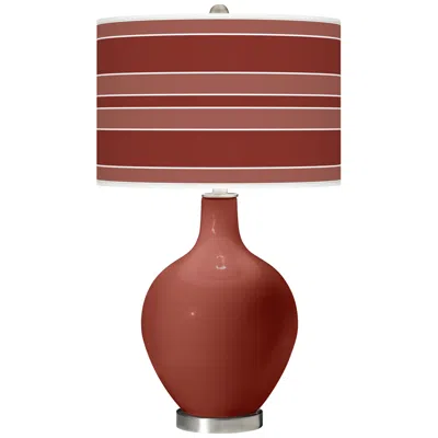 Color Plus Ovo 28 1/2" Bold Stripe Shade Madeira Red Table Lamp