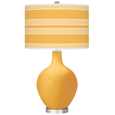 Color Plus Ovo 28 1/2" Bold Stripe Shade Marigold Yellow Table Lamp