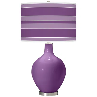 Color Plus Ovo 28 1/2" Bold Stripe Shade Passionate Purple Table Lamp