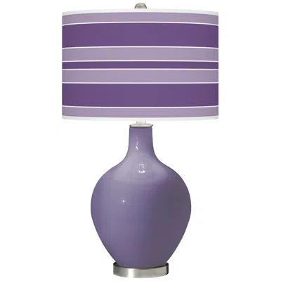 Color Plus Ovo 28 1/2" Bold Stripe Shade Purple Haze Glass Table Lamp