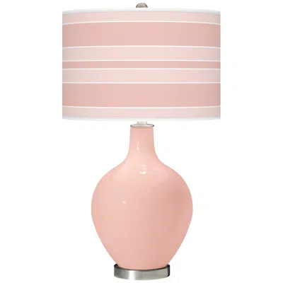 Color Plus Ovo 28 1/2" Bold Stripe Shade Rose Pink Table Lamp