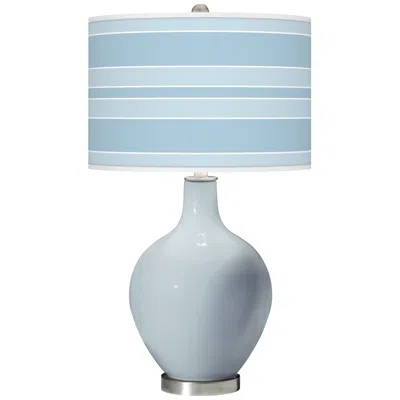 Color Plus Ovo 28 1/2" Bold Stripe Shade Take Five Blue Table Lamp