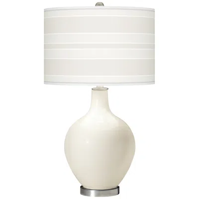 Color Plus Ovo 28 1/2" Bold Stripe West Highland White Table Lamp