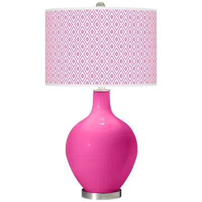 Color Plus Ovo 28 1/2" Diamonds Fuchsia Pink Table Lamp