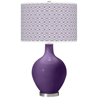 Color Plus Ovo 28 1/2" Diamonds Shade Acai Purple Table Lamp