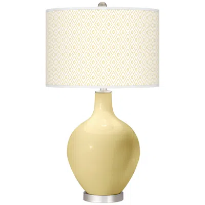 Color Plus Ovo 28 1/2" Diamonds Shade Butter Up Yellow Table Lamp