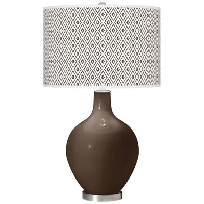 Color Plus Ovo 28 1/2" Diamonds Shade Carafe Brown Table Lamp