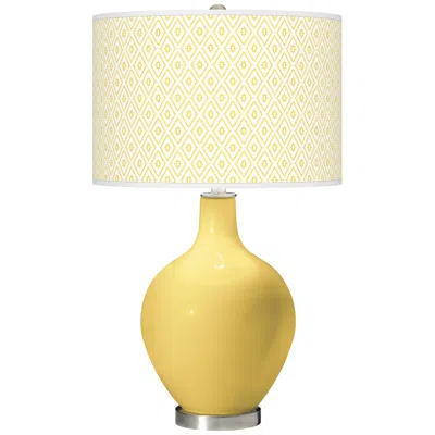 Color Plus Ovo 28 1/2" Diamonds Shade Daffodil Yellow Table Lamp