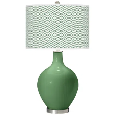 Color Plus Ovo 28 1/2" Diamonds Shade Garden Grove Green Table Lamp