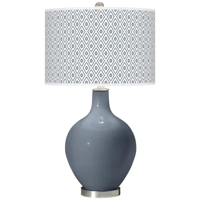 Color Plus Ovo 28 1/2" Diamonds Shade Granite Peak Gray Table Lamp
