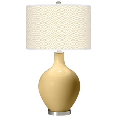 Color Plus Ovo 28 1/2" Diamonds Shade Humble Gold Table Lamp