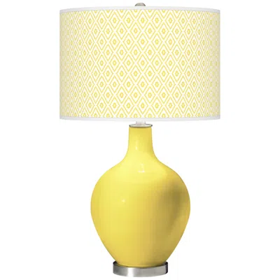 Color Plus Ovo 28 1/2" Diamonds Shade Lemon Twist Yellow Table Lamp