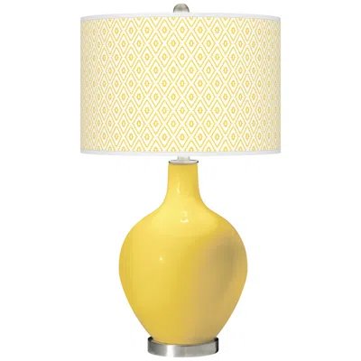 Color Plus Ovo 28 1/2" Diamonds Shade Lemon Zest Yellow Table Lamp