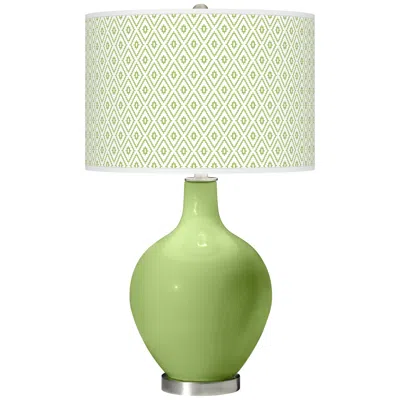 Color Plus Ovo 28 1/2" Diamonds Shade Lime Rickey Green Table Lamp