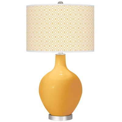 Color Plus Ovo 28 1/2" Diamonds Shade Marigold Yellow Table Lamp