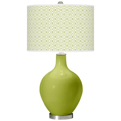 Color Plus Ovo 28 1/2" Diamonds Shade Parakeet Green Table Lamp