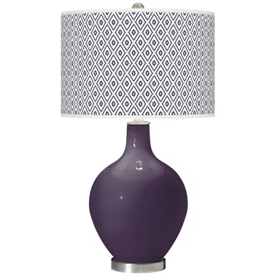 Color Plus Ovo 28 1/2" Diamonds Shade Quixotic Plum Purple Table Lamp